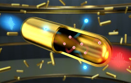 An artistic representation of a "hot carrier" gold nanoparticle